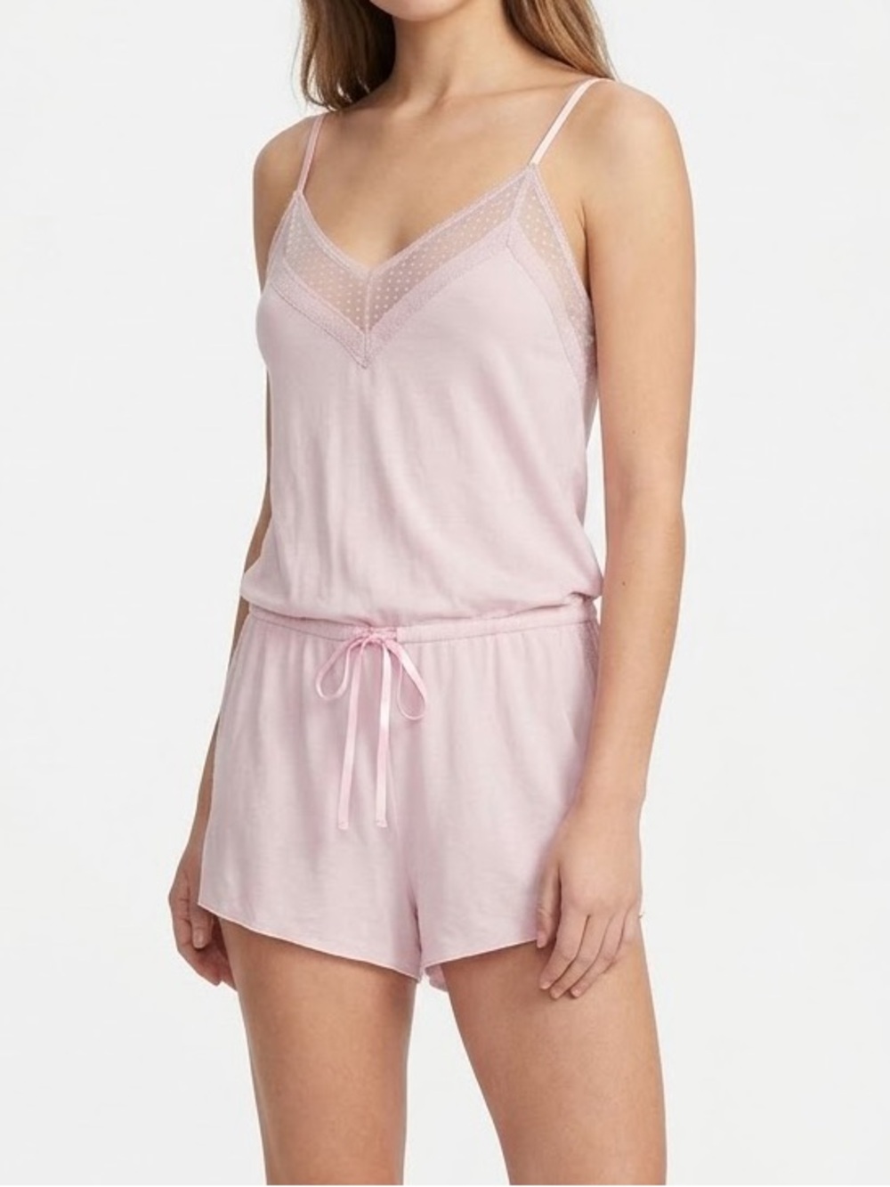 Victoria's Secret Pink Lace Romper Size Medium Comfy Modal Soft